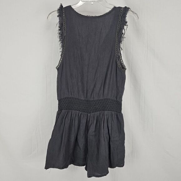 Free People Womens Soft Surplice Romper Size Small Dark Gray Elastic Waist - Picture 6 of 8